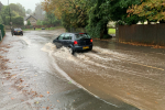 Flooding at the bottom of Hayes Lane with Welcomes Road