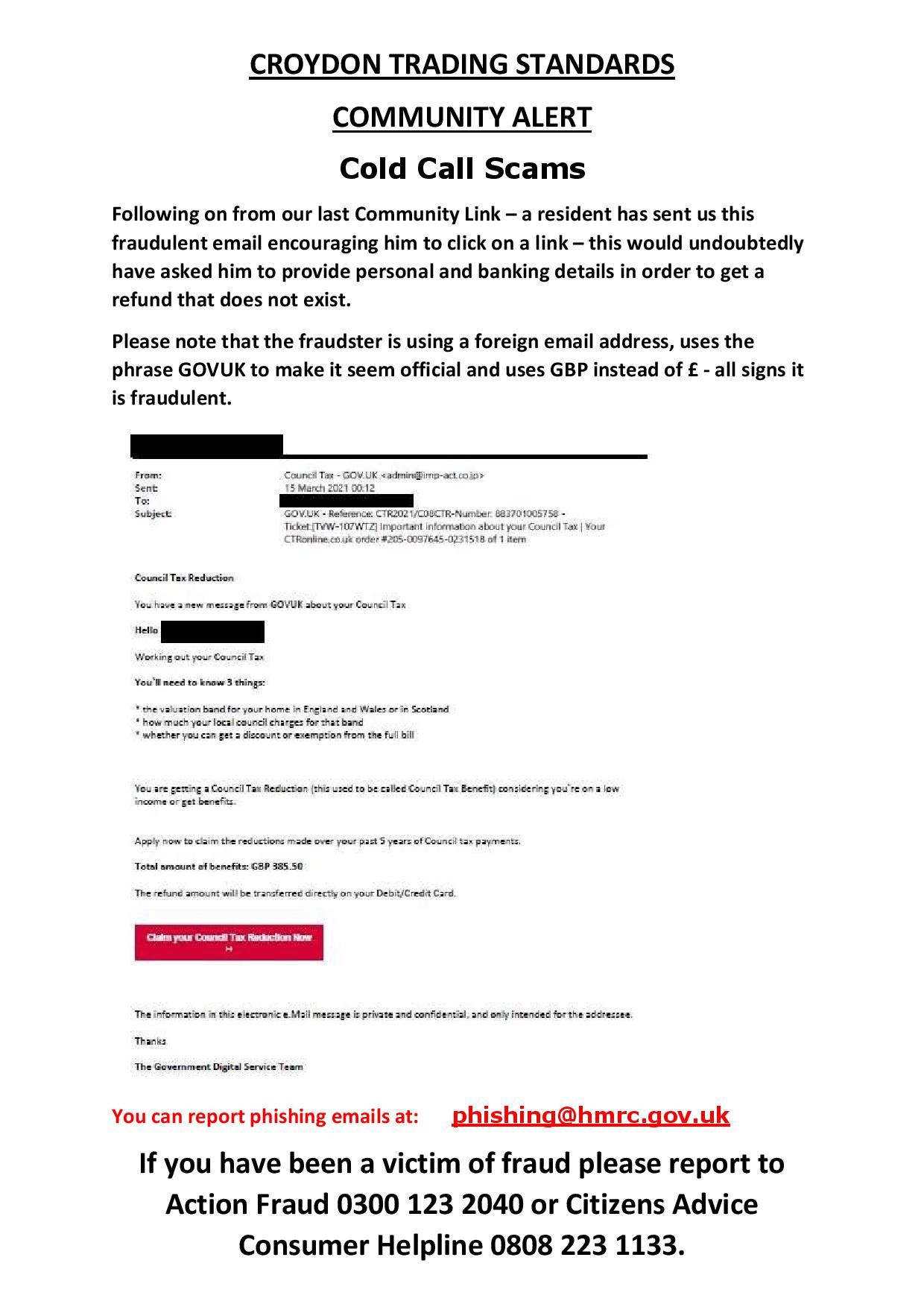 SCAM Emails Now Offering A Council Tax Rebate Croydon Conservatives