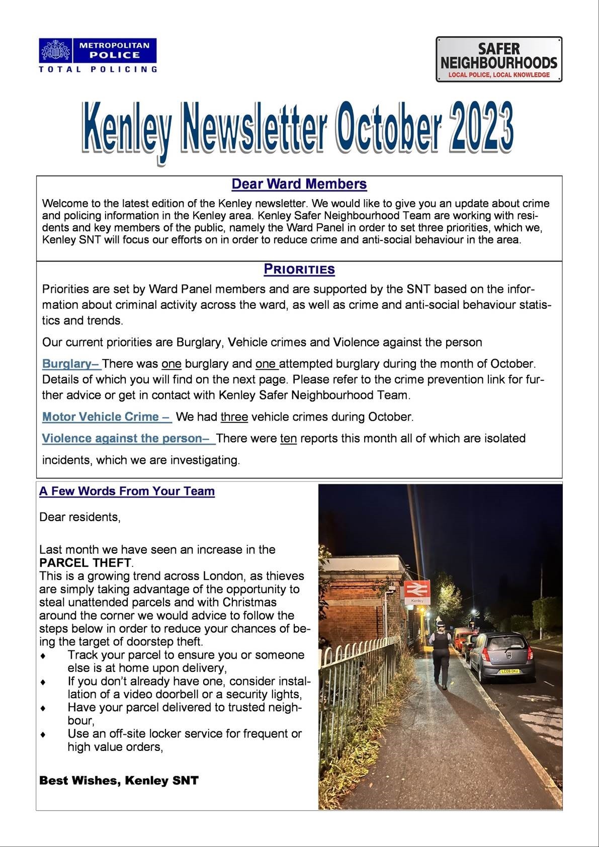page 1 October 2023 newsletter