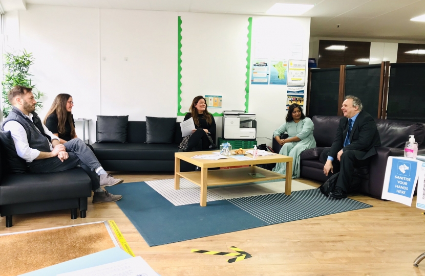 Cllr. Stranack meets with Ima Miah and staff at the Hub