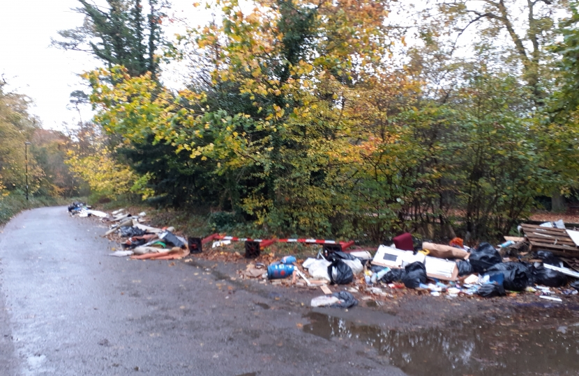 Fly tipping on Sunken Road
