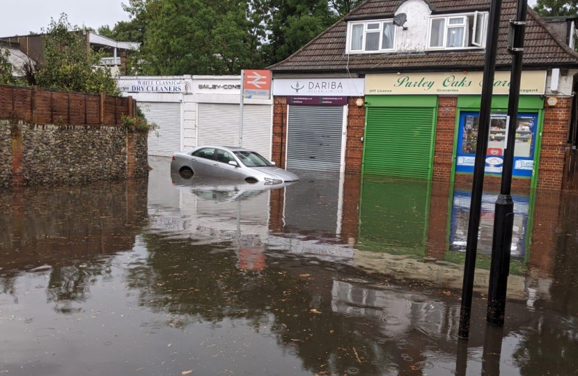 Flooding at Purley Oaks Station