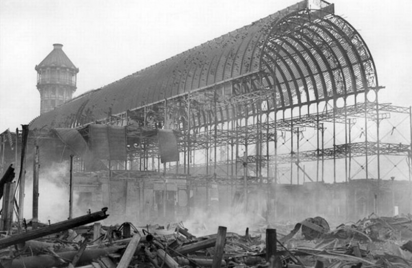 Crystal Palace after fire - 1936