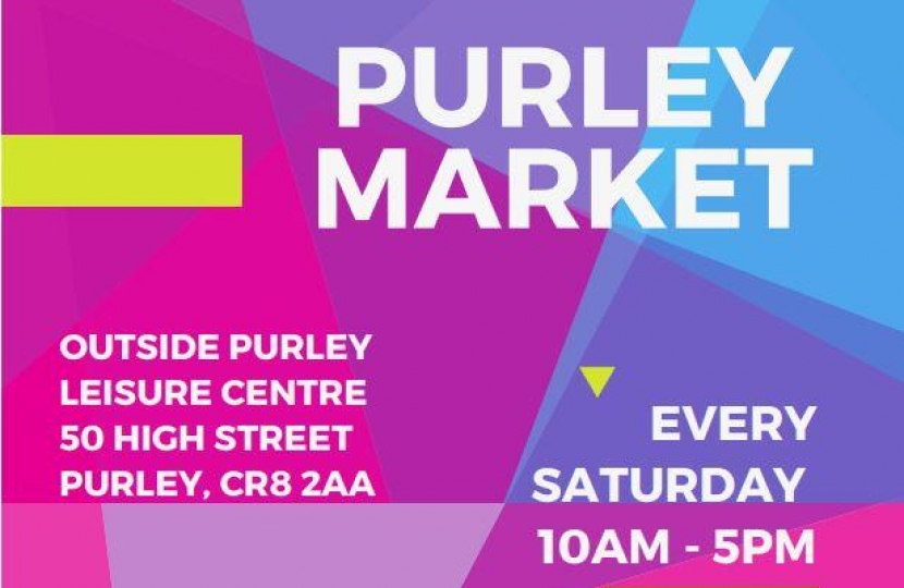 Purley market launch poster
