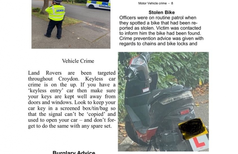 Purley Oaks Police newsletter