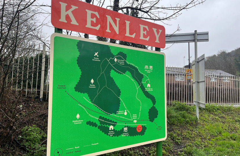 New map of Kenley at Kenley train station