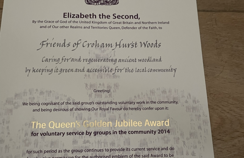 Queens Award for Voluntary Service to FCHWS 2014