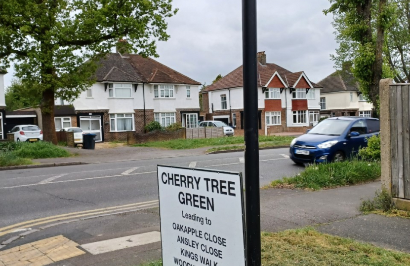 Street Sign for Cherry Tree Green