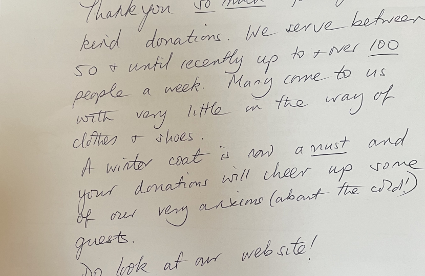 Thank you Note from Croydon Refugee day centre