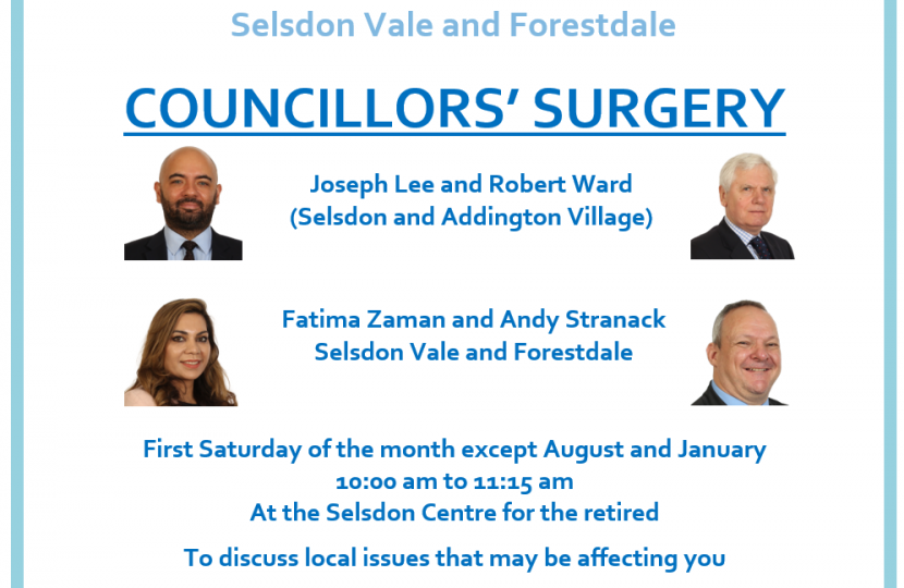 Surgery times and councillors