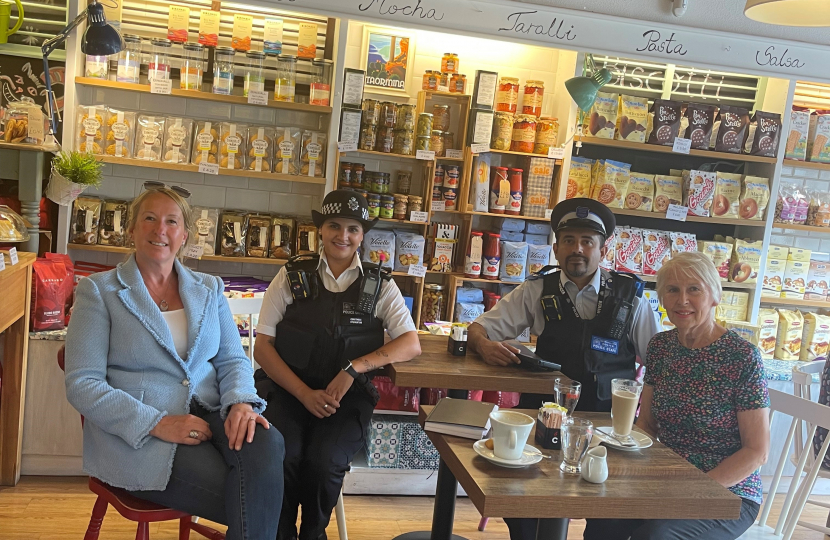 Enjoying a coffee after a ward walk with the local SNT 
