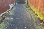 Litter and unswept leaves reported from Moreton rd to footbridge 