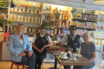 Enjoying a coffee after a ward walk with the local SNT 