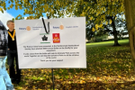 Rotary Club sign regarding the 4000 crocus bulbs planted on the Gruffy