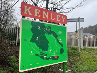 New map of Kenley at Kenley train station